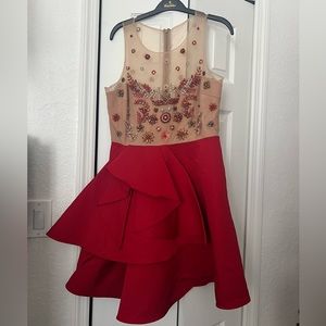 Marchesa Notte Cocktail Dress Red